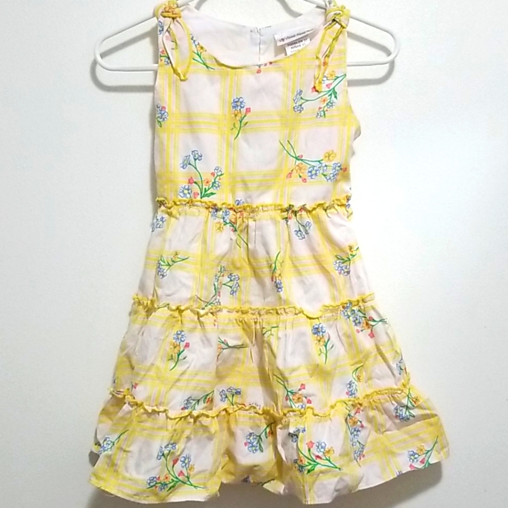 SALE 5/$20 Sweet Heart Rose Yellow Plaid Floral Dress